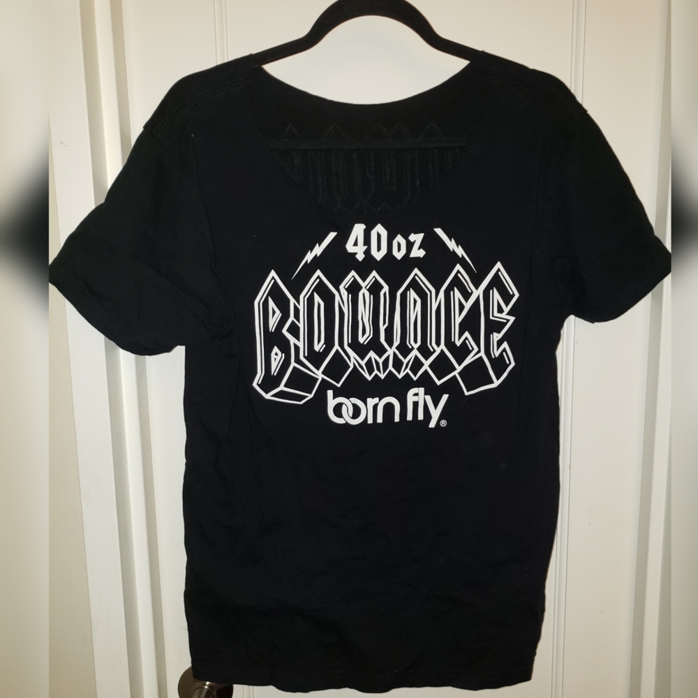 Born Fly 40 Oz Bounce Black "Upcycled" Tee